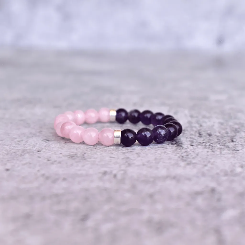 Lavender Dreams - Rose Quartz & Amethyst Bracelets