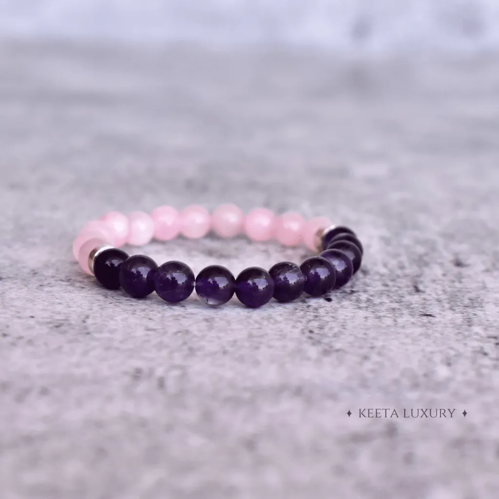 Lavender Dreams - Rose Quartz & Amethyst Bracelets