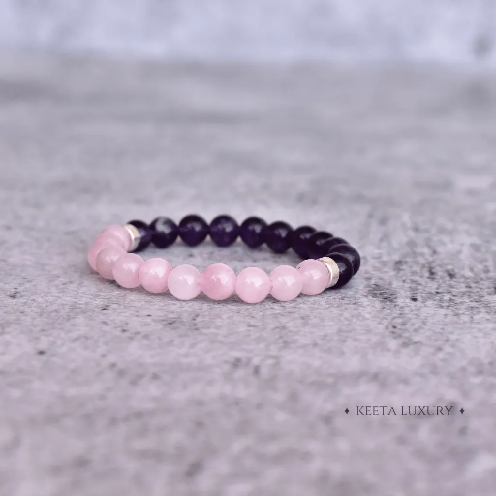 Lavender Dreams - Rose Quartz & Amethyst Bracelets