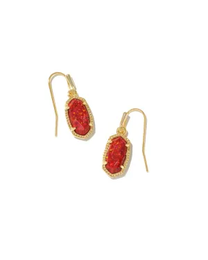 Lee Earrings Gold - Red Kyocera Opal