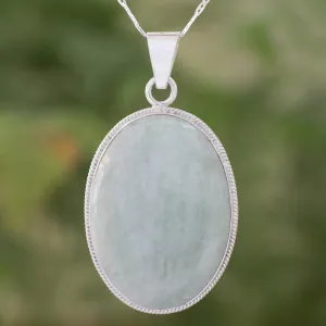 Light Green Mystique Jade Pendant Necklace