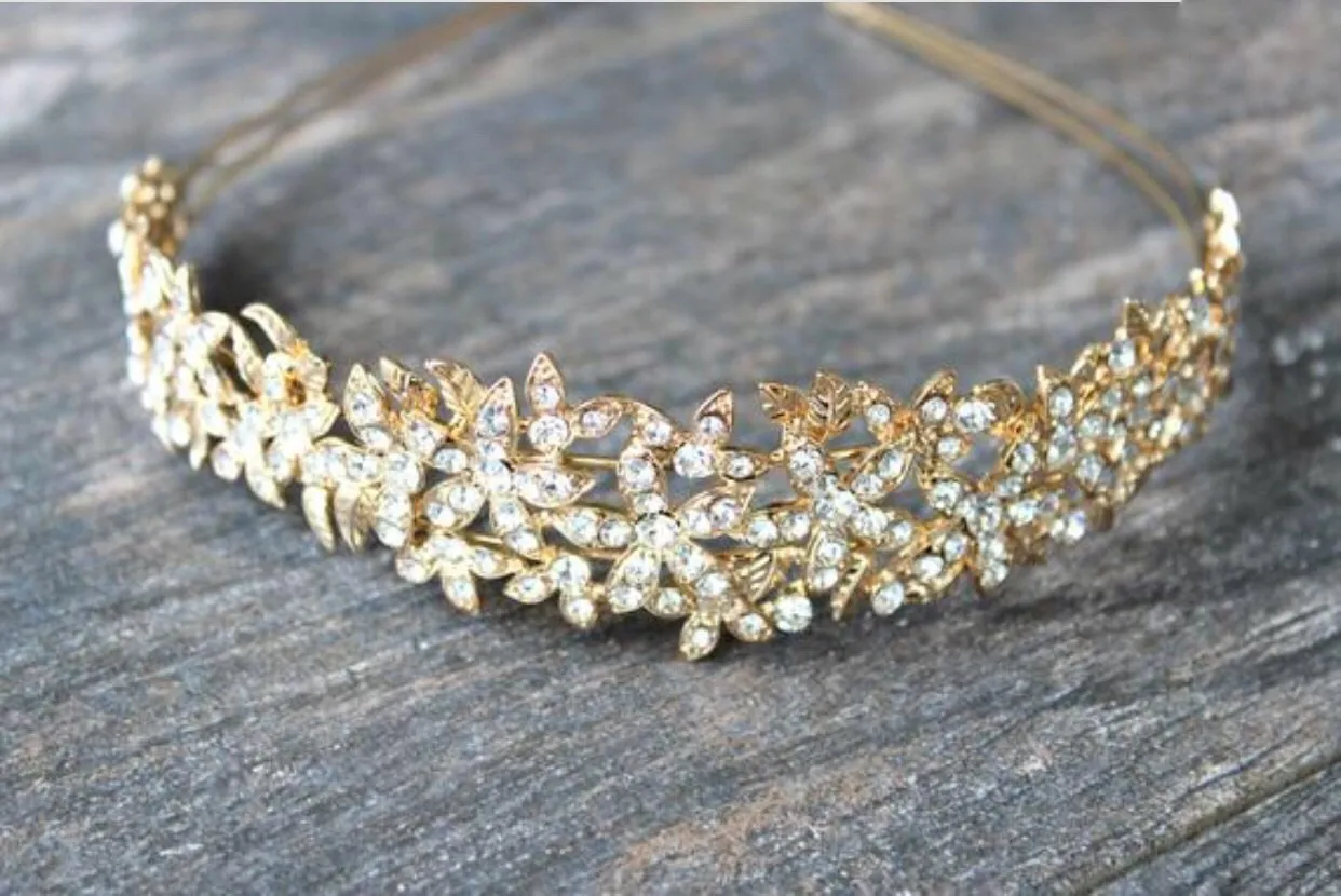 LINA Gold Crystal Headband