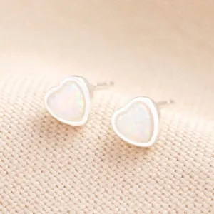 Lisa Angel Opal Heart Stud Earrings