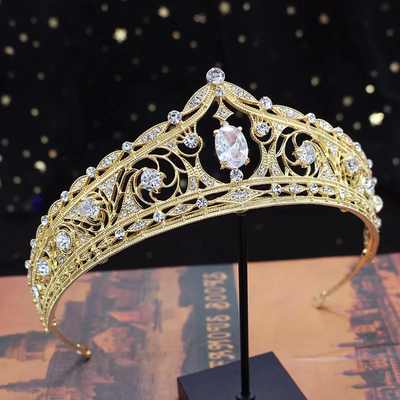 Luxury Cubic  Zircon Wedding Crown Bridal Tiara