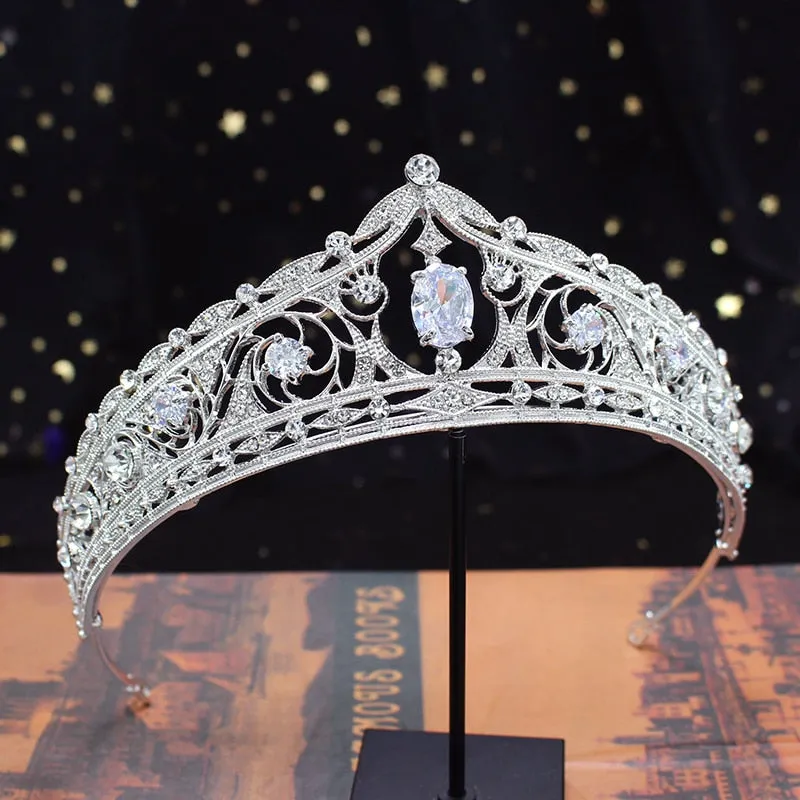 Luxury Cubic  Zircon Wedding Crown Bridal Tiara