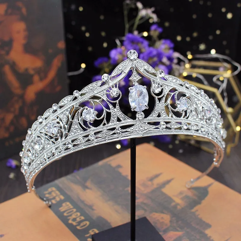 Luxury Cubic  Zircon Wedding Crown Bridal Tiara