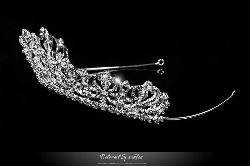 Marissa Vintage Art Deco Silver Tiara | Swarovski Crystal