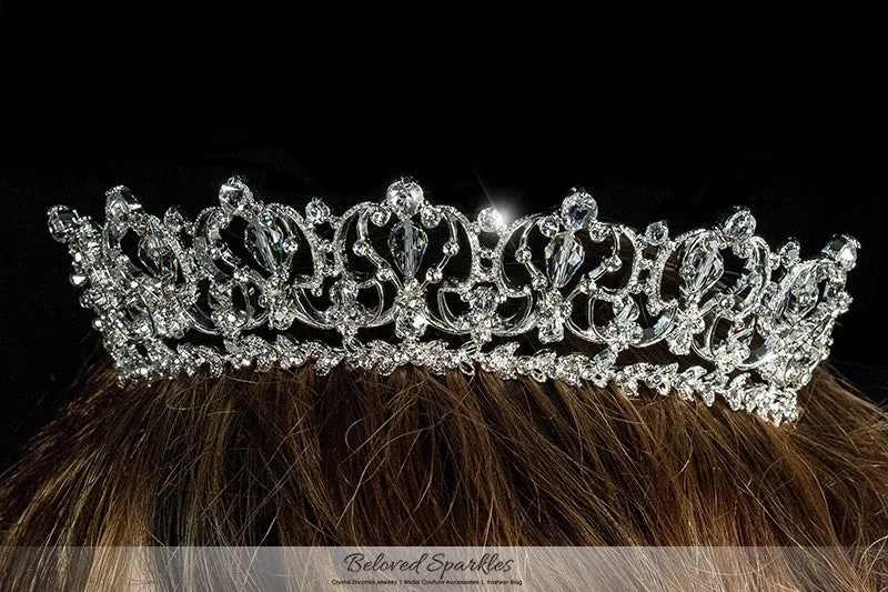 Marissa Vintage Art Deco Silver Tiara | Swarovski Crystal