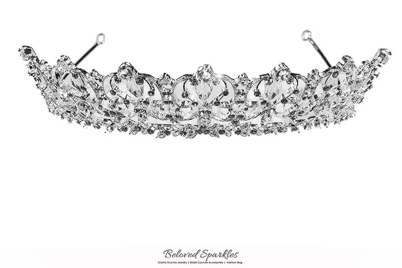 Marissa Vintage Art Deco Silver Tiara | Swarovski Crystal