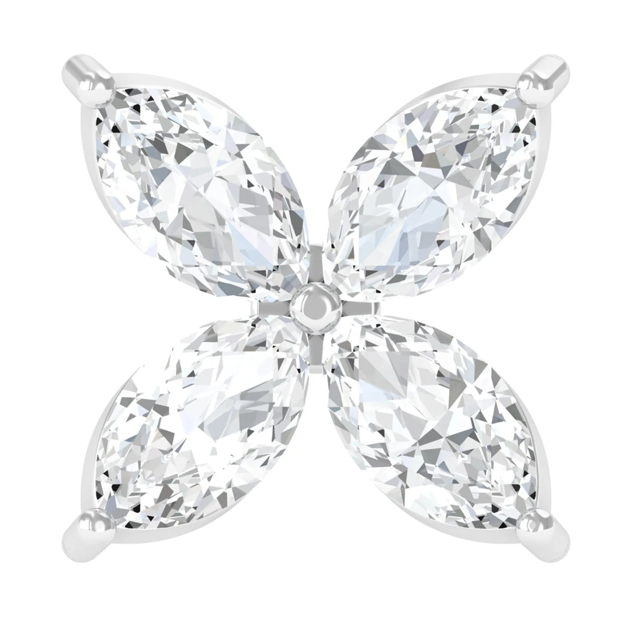 Marquise Four Petal Flower Cartilage Earring