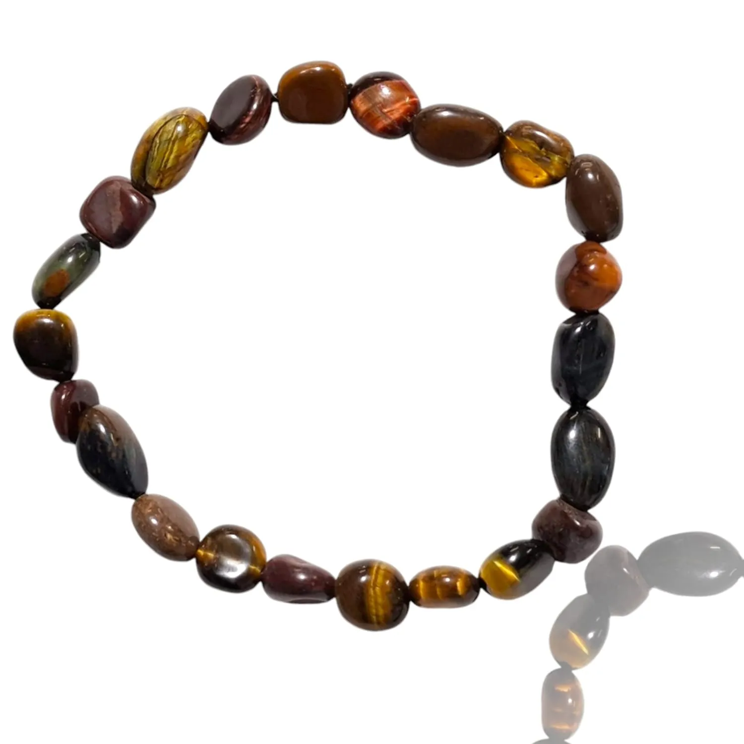 Multi Tigers Eye Stretch Nugget Bracelet