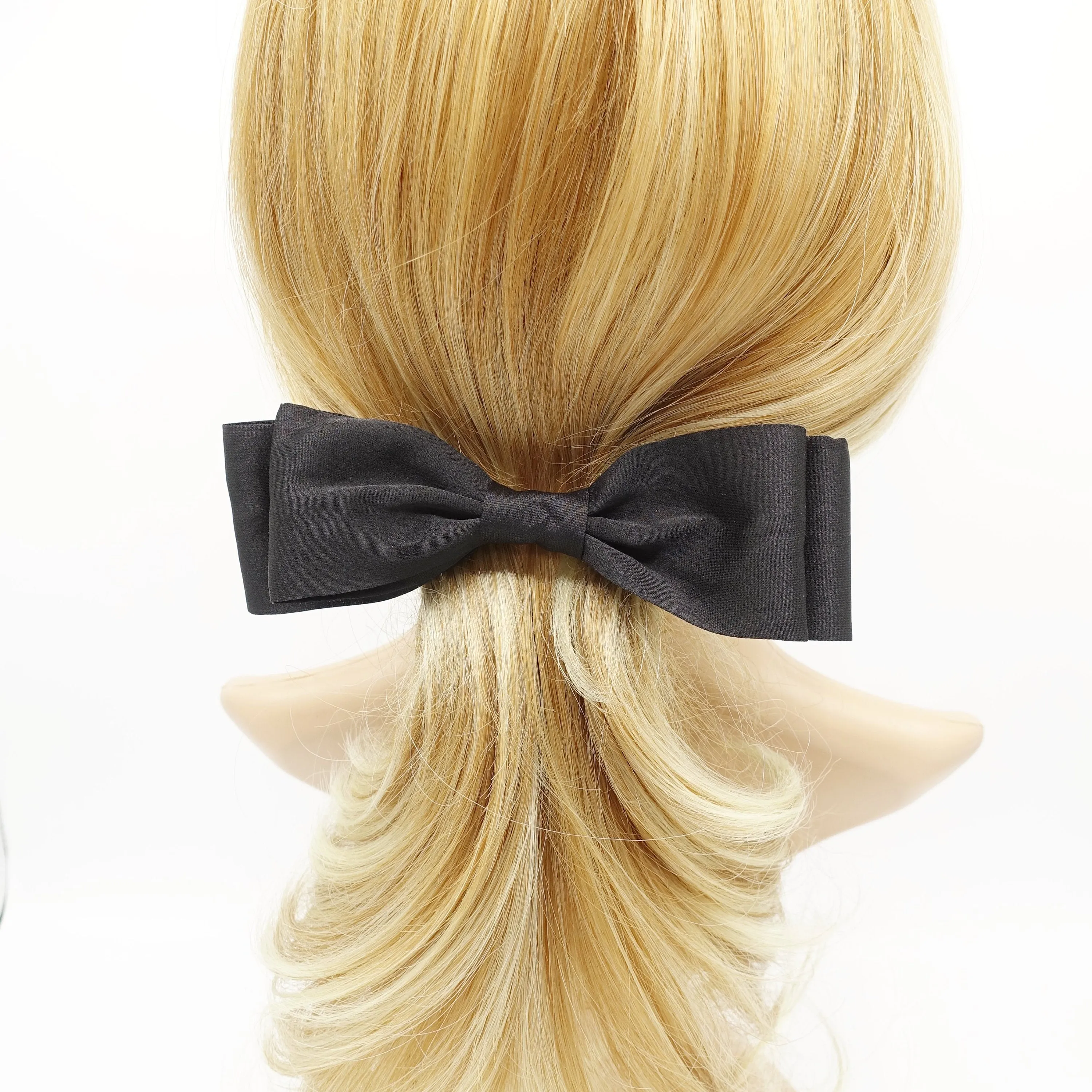 narrow hair bow layered Autumn hair bow barrette for women