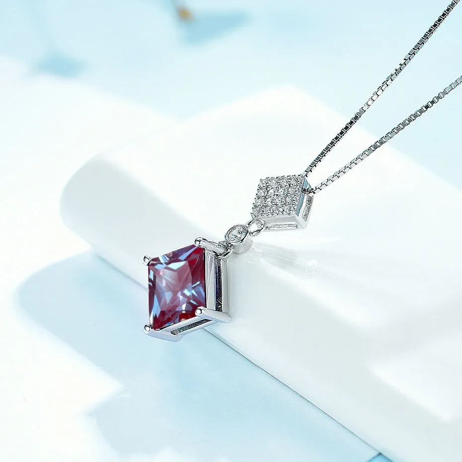 Natural Alexandrite Gemstone Pendant Necklace