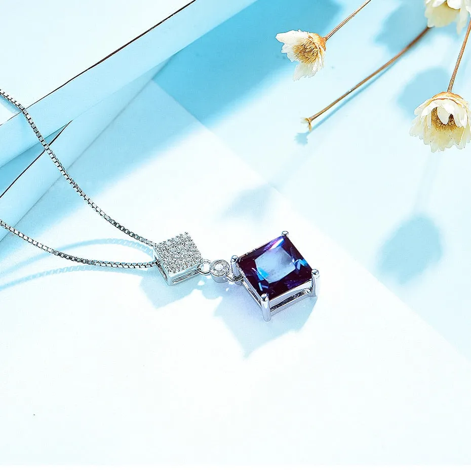 Natural Alexandrite Gemstone Pendant Necklace