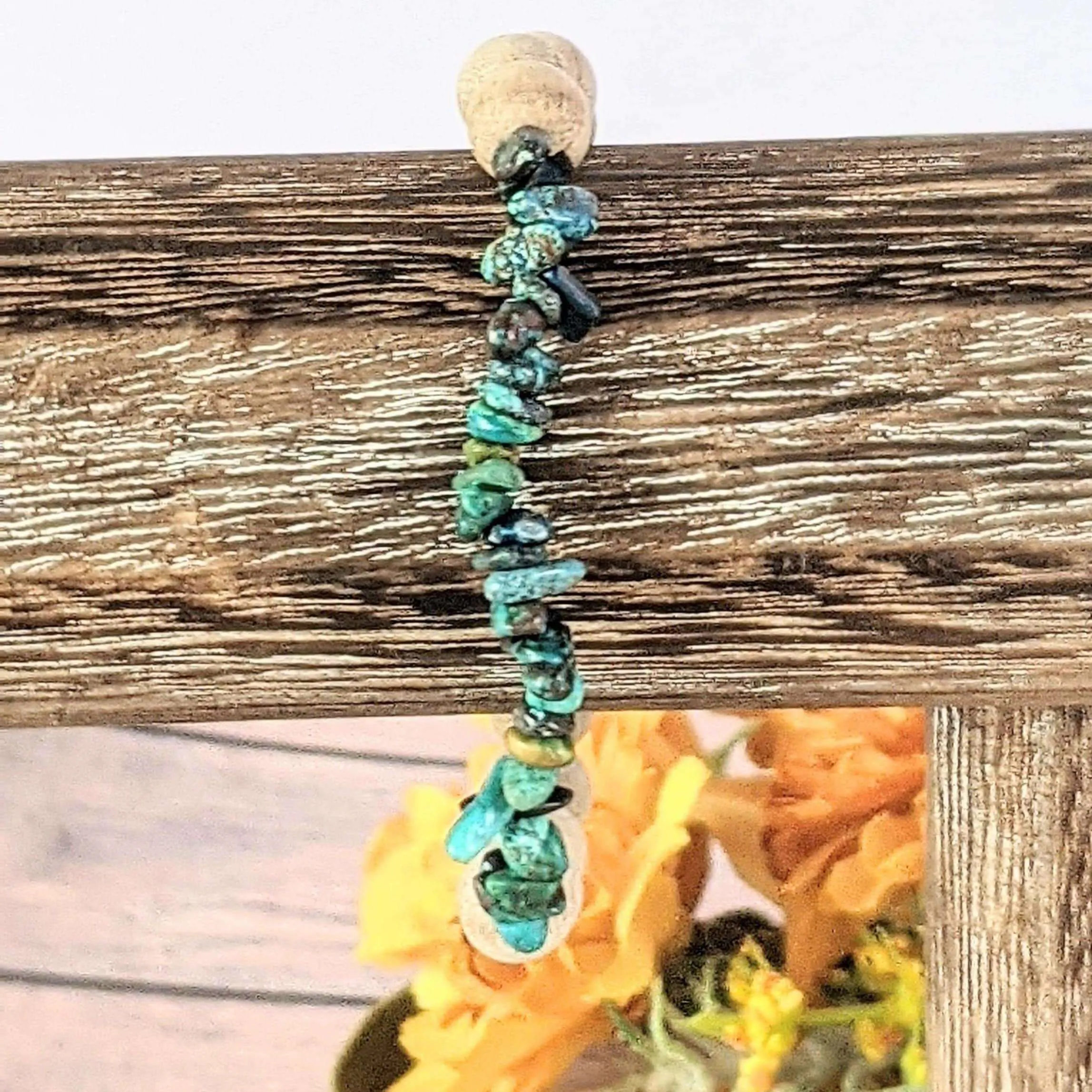 Natural Chrysocolla Gemstone Chip Diffuser Bracelet- Inner Balance Bracelet