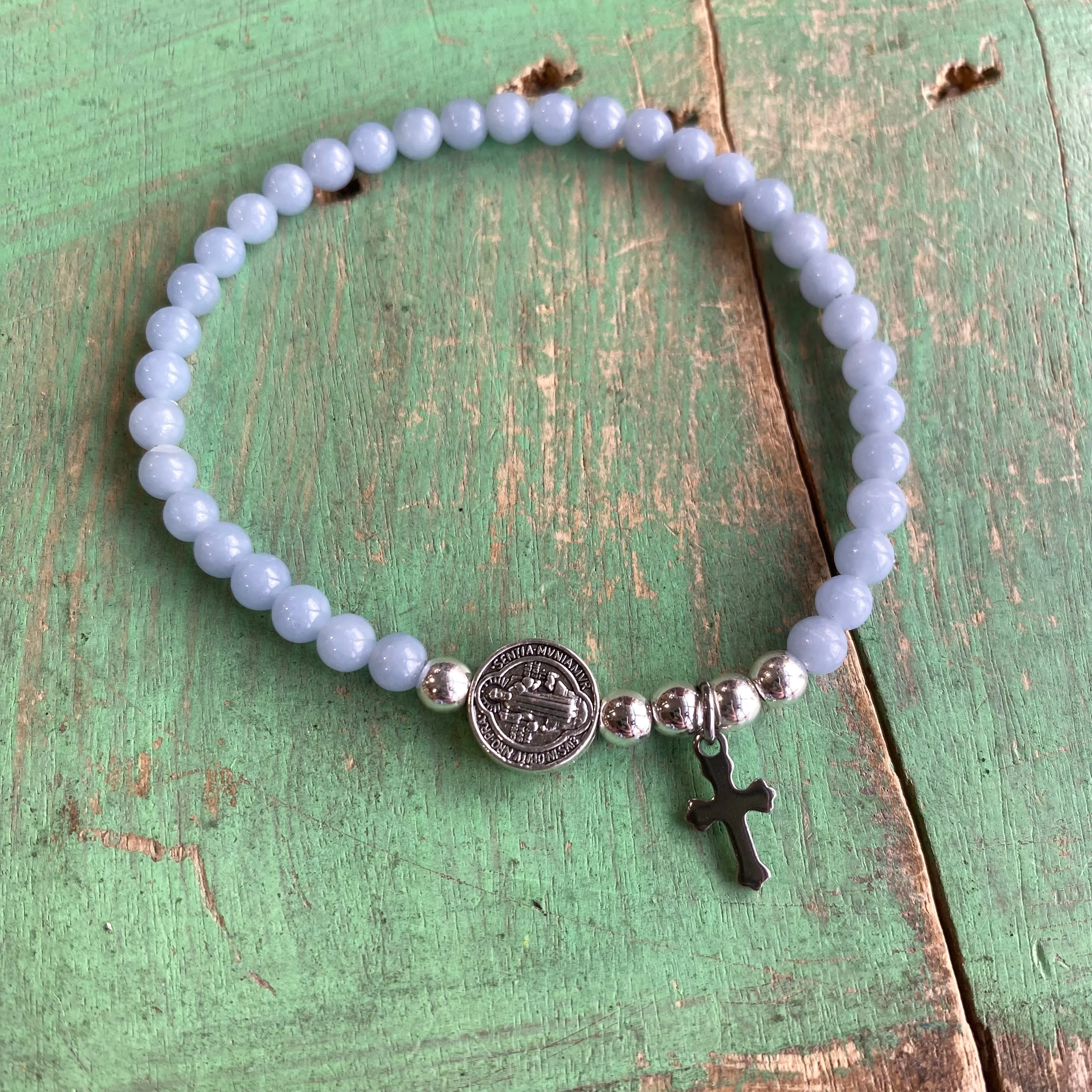 Natural Stone St Benedict Mini Bead Bracelets