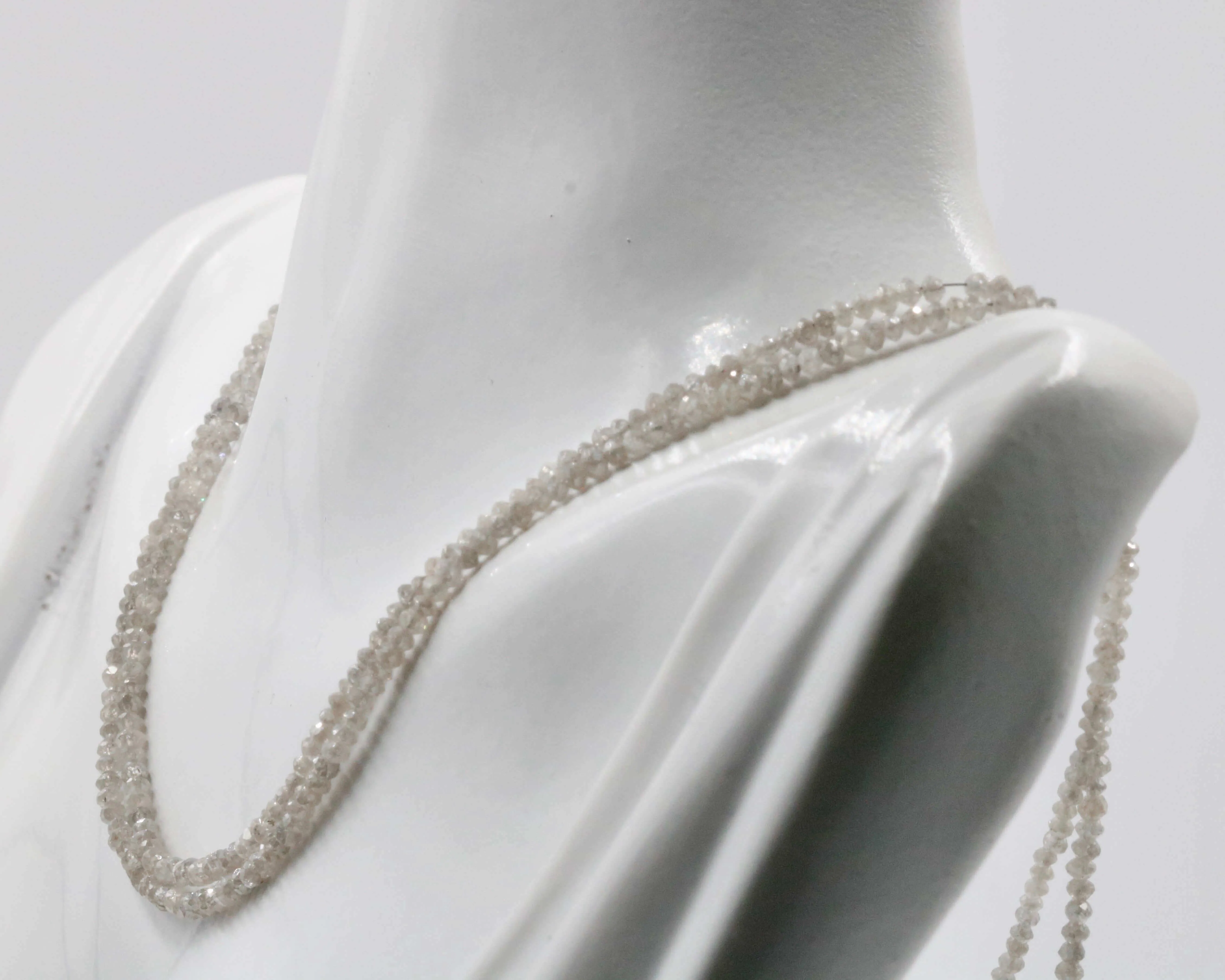 Natural White Diamond Genuine Diamond Strand Faceted White Diamond Strand Diamond DIY Necklace White Faceted DIY Necklace SKU 6142774