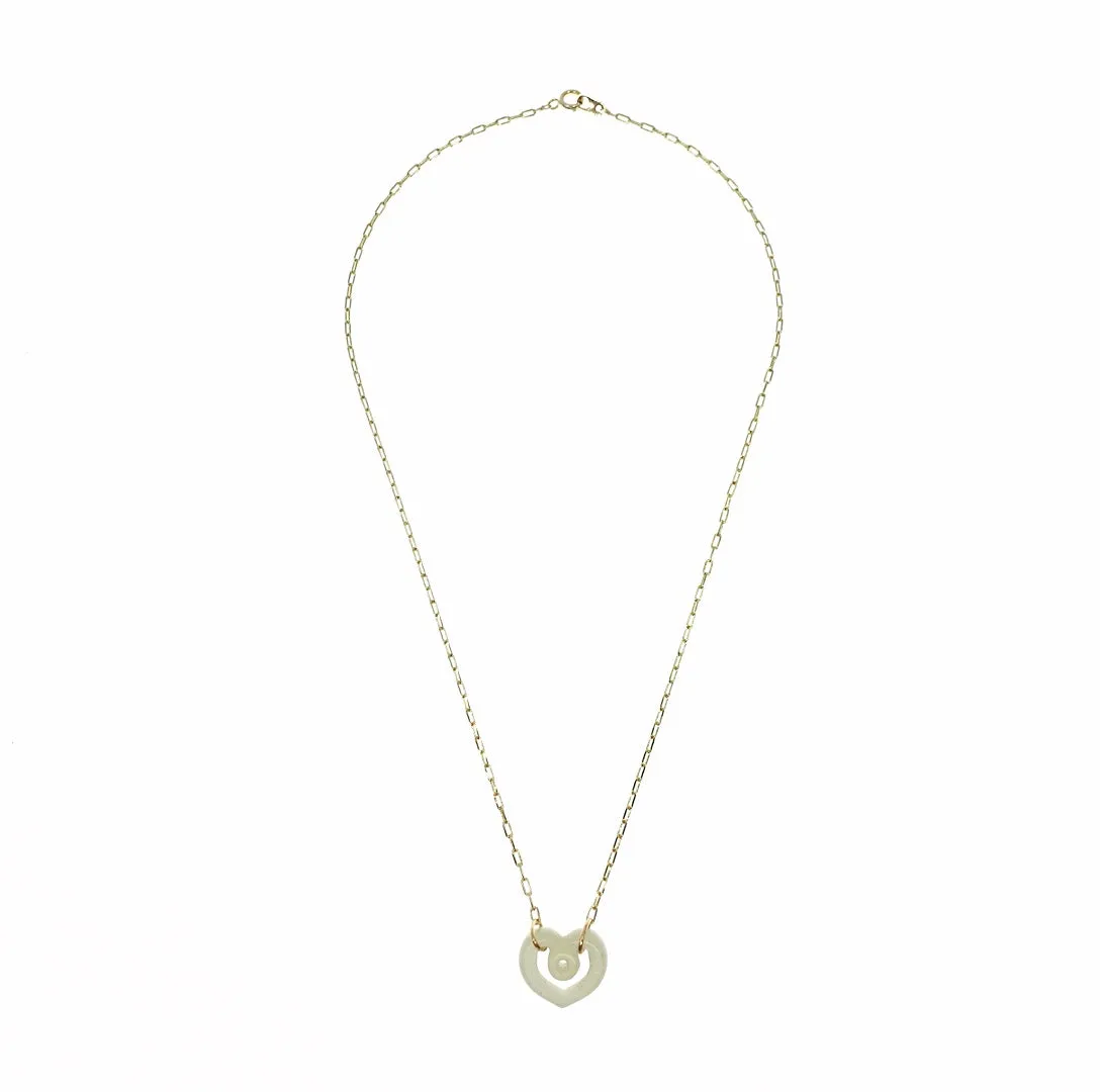 Nephrite Hetian Jade Heart Floating Necklace