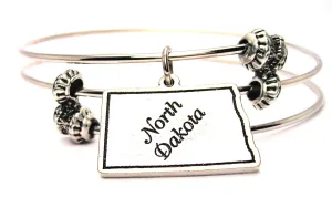 North Dakota Triple Style Expandable Bangle Bracelet