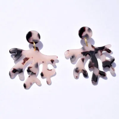 Oceana Spotted Coral Acrylic Earrings