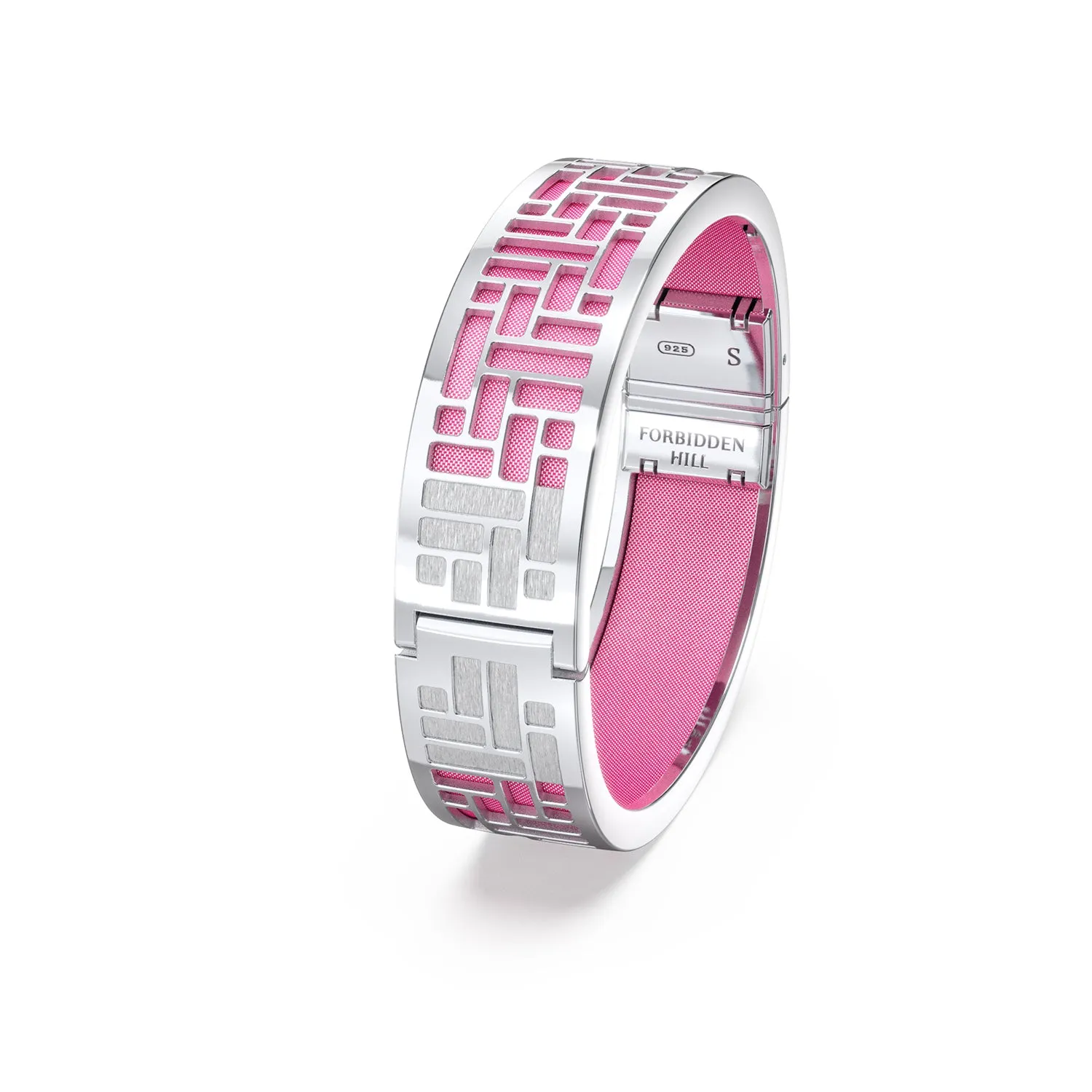 Pavilion Bangle - Guava Pink - Sterling Silver