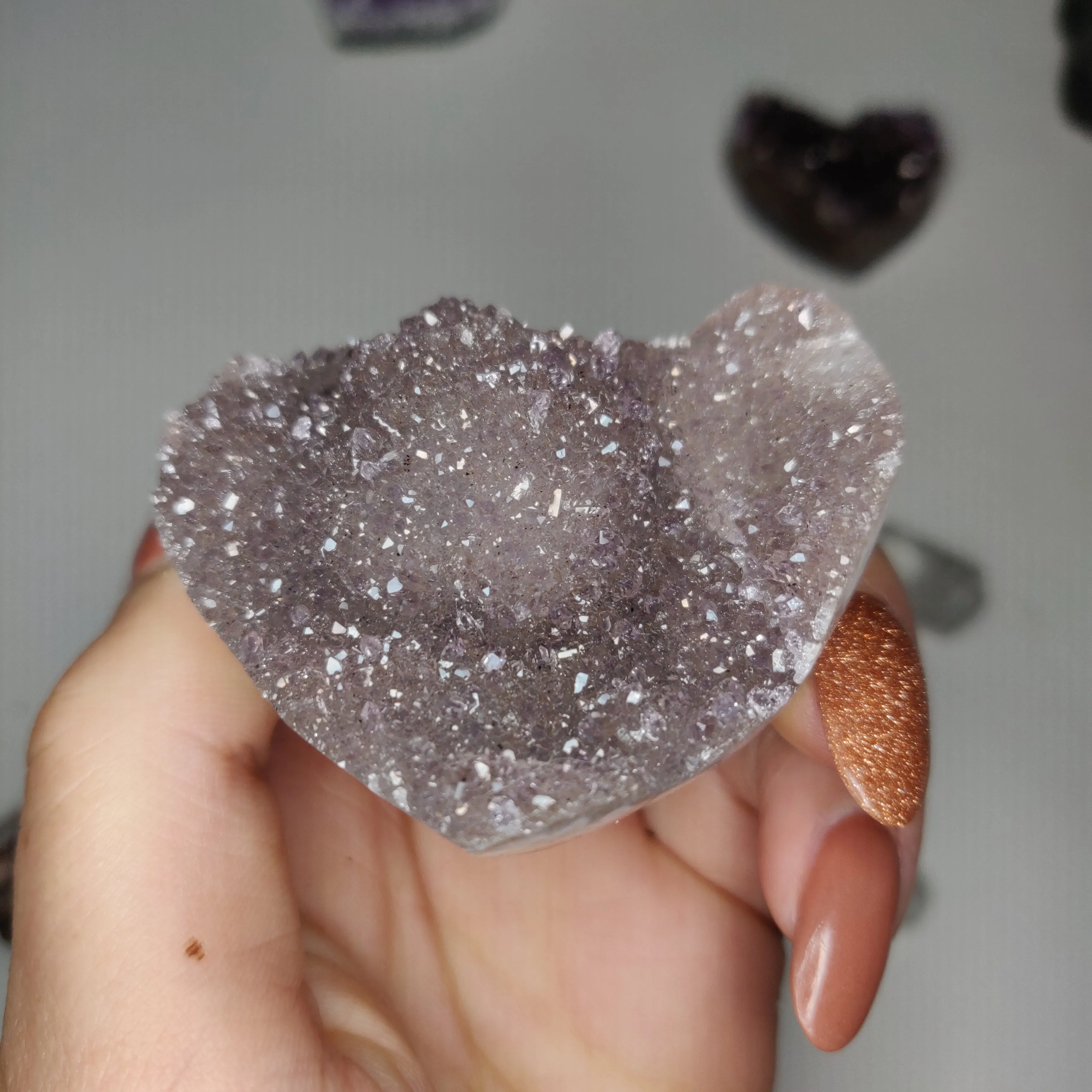 Pink Amethyst Geode Heart (#G10)