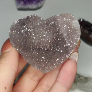 Pink Amethyst Geode Heart (#G10)