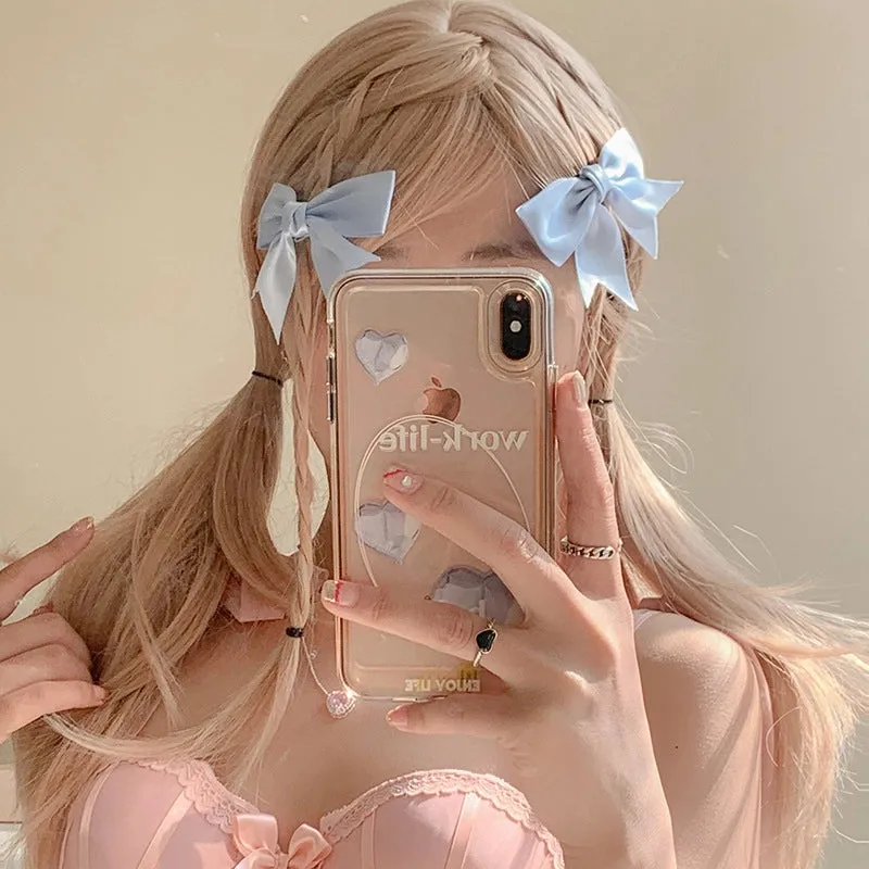 Pink Bow Hairpin Women's Hair Accessories New Internet Celebrant Sweet Bangs Hairpin Cute Headwear Jewelry