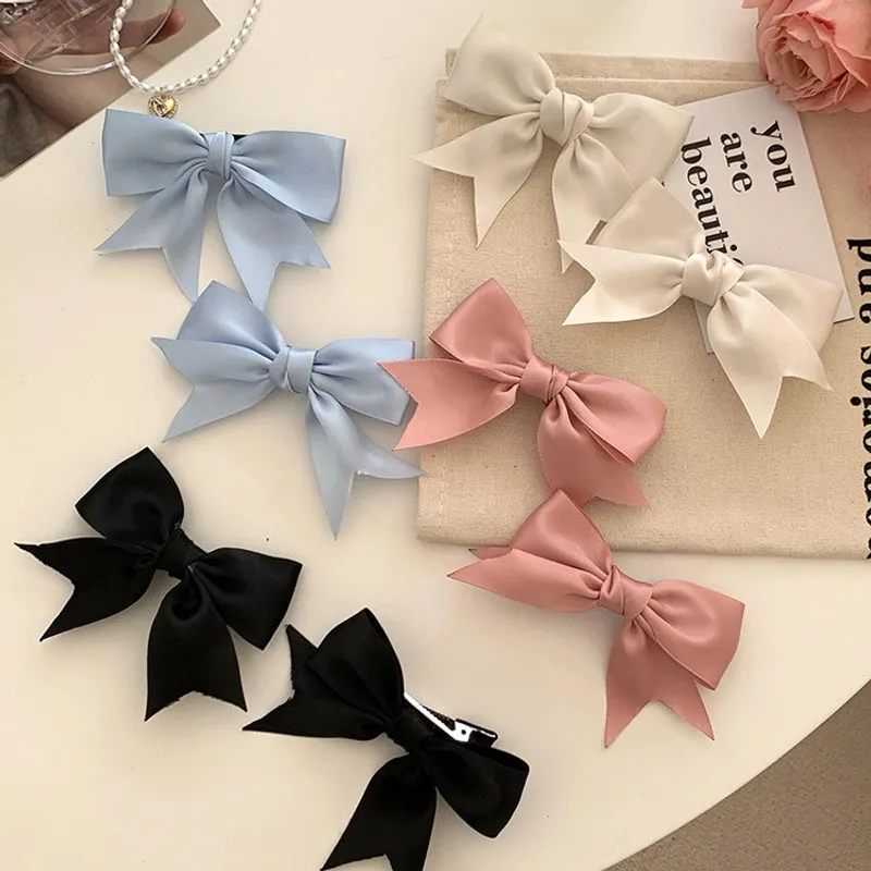 Pink Bow Hairpin Women's Hair Accessories New Internet Celebrant Sweet Bangs Hairpin Cute Headwear Jewelry