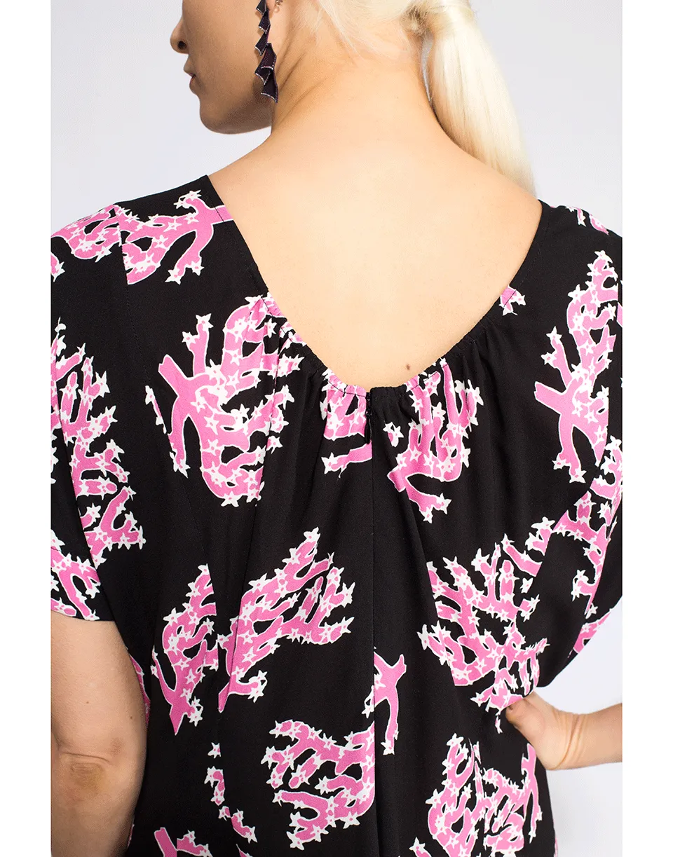 Pink Coral Print Dress