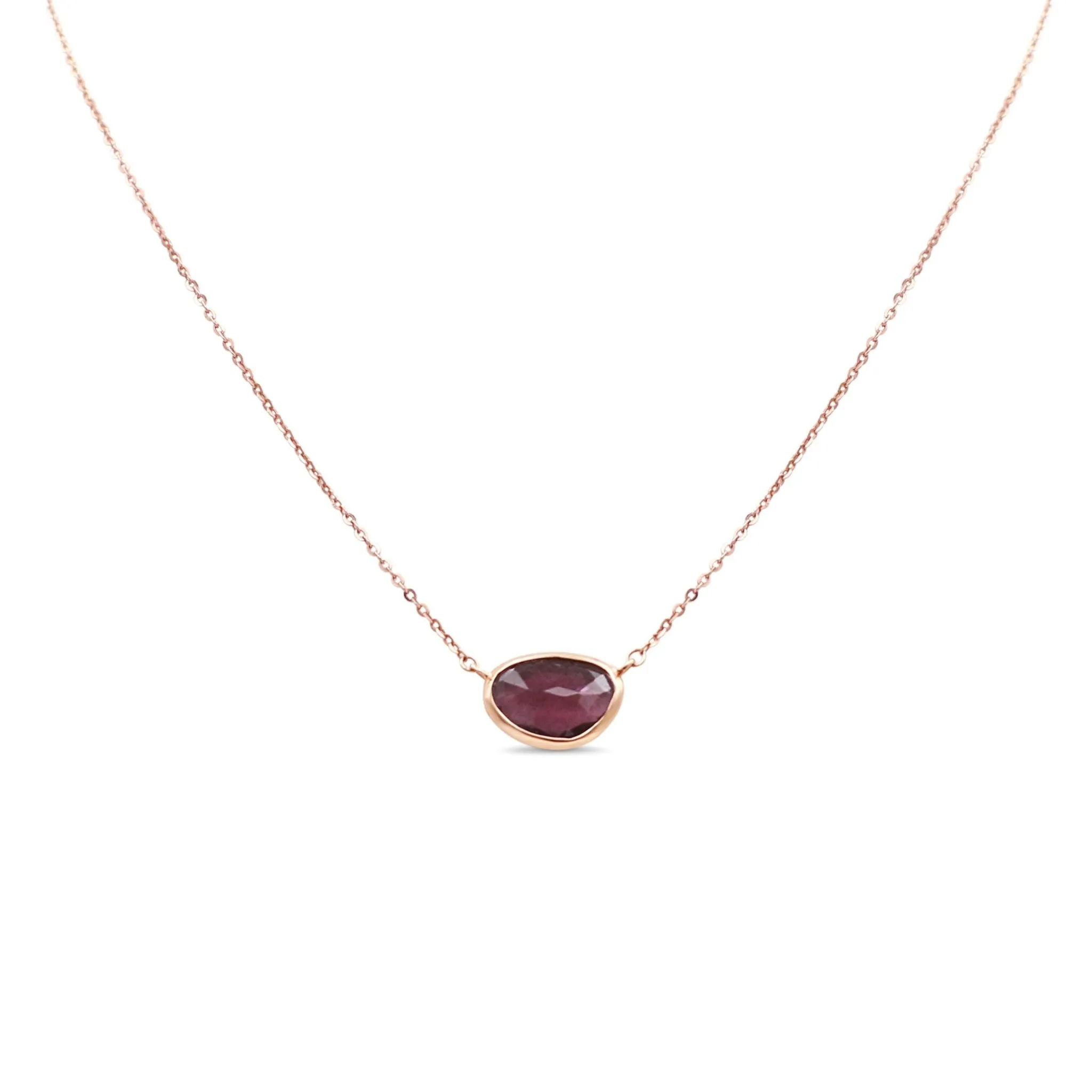 Pink Tourmaline Integral Pendant on Necklace