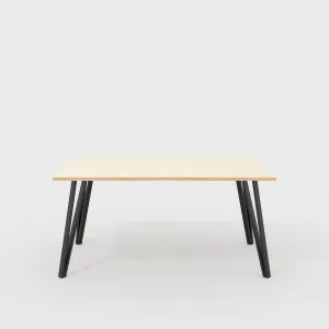 Plywood Table with Black Box Hairpin Legs - Plywood Birch - 1600(w) x 800(d) x 735(h)