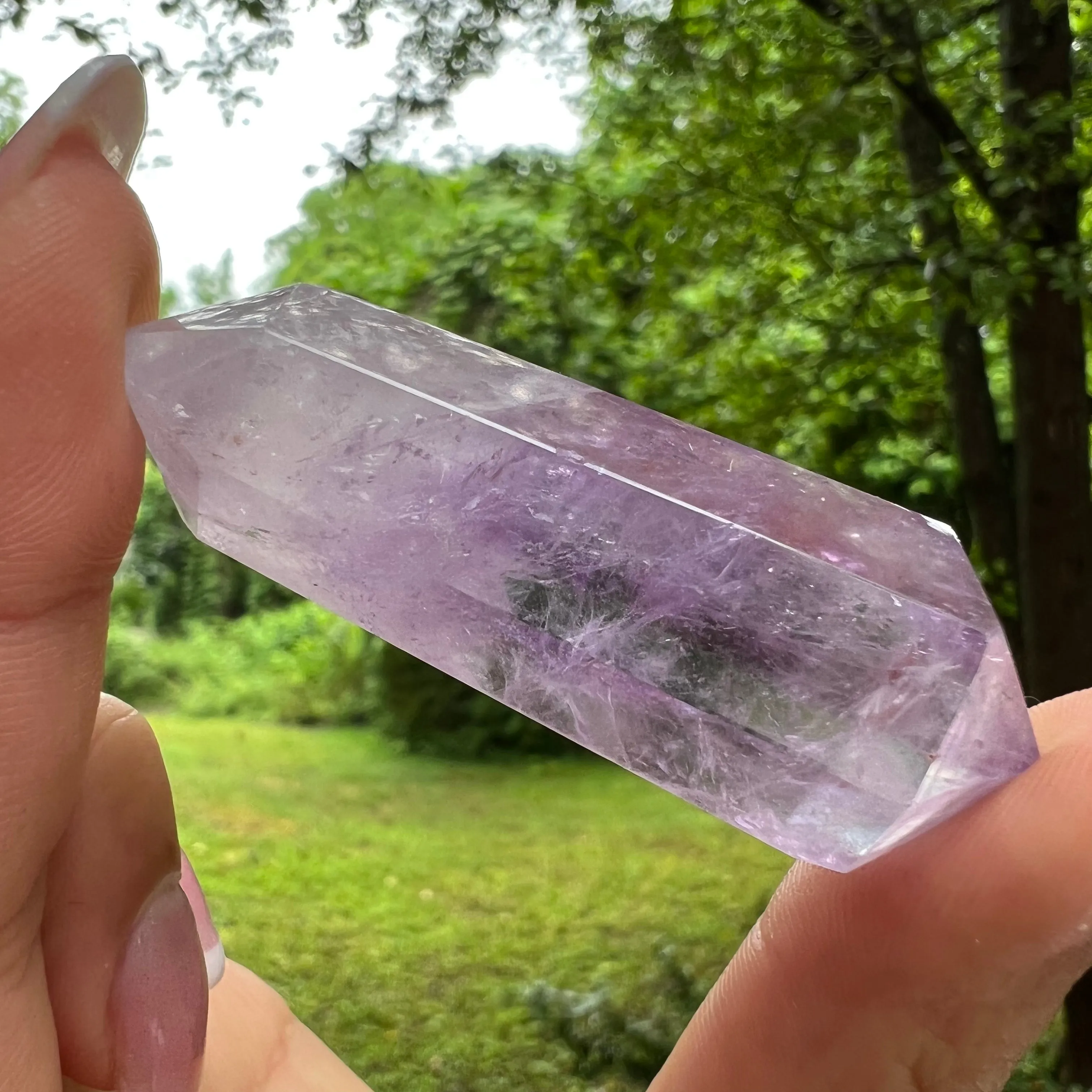 Polished Double Terminated Amethyst Point (#4MTT)