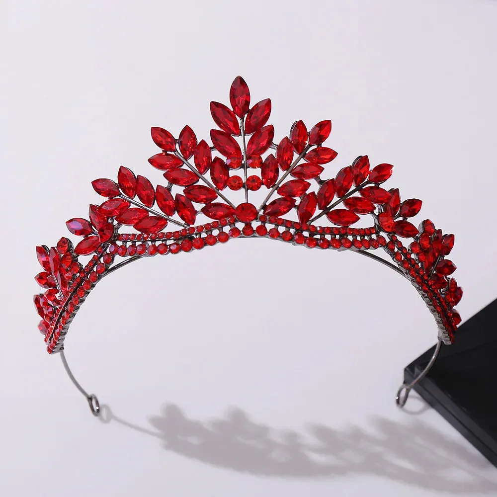 Princess Queen Crystal Tiara Crowns Elegant  Hair Accessory