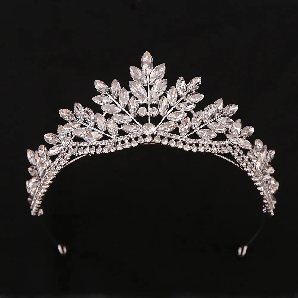 Princess Queen Crystal Tiara Crowns Elegant  Hair Accessory