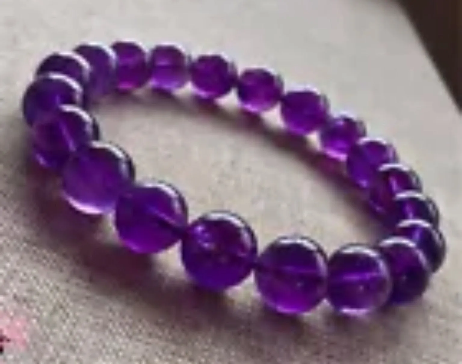 Purple amethyst beaded stretch bracelet