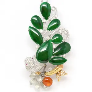 "Bird on A Tree" Baikalla Jewelry Signature Neck-piece Brooch Necklace