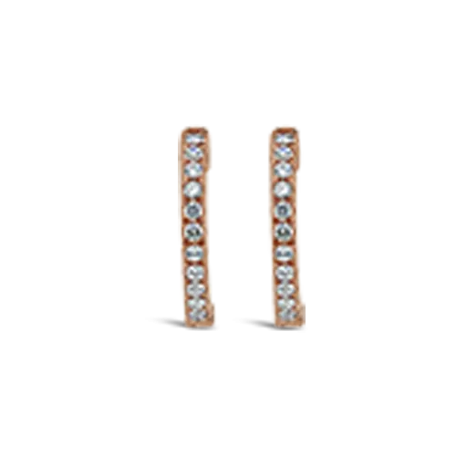 Rose Gold & Diamond Hoop Earrings