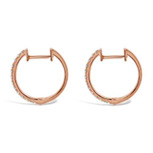 Rose Gold & Diamond Hoop Earrings