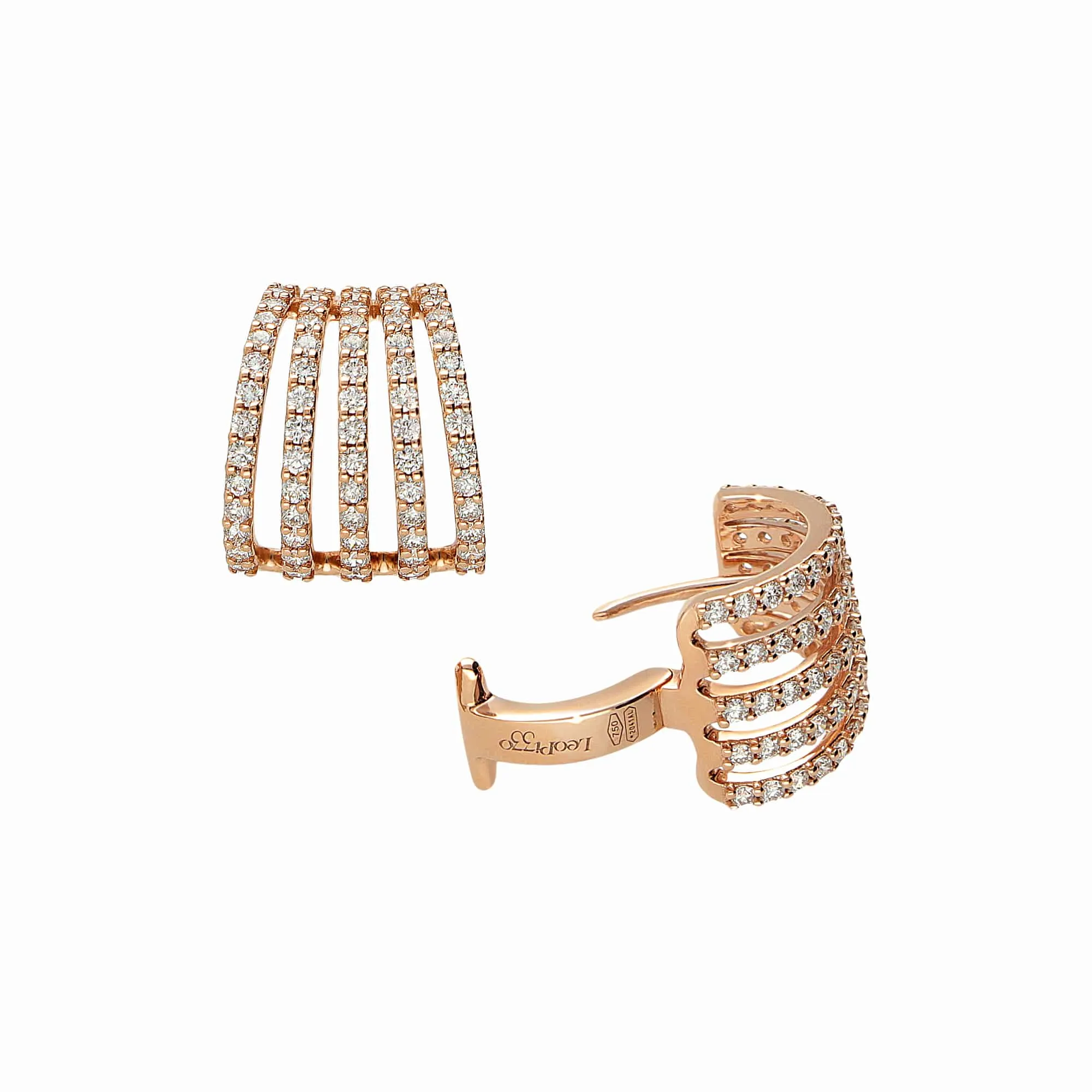 Rose Gold Diamond Huggy Earrings