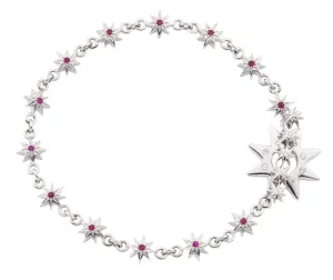 Ruby and Diamond small Sunburst section Bracelet