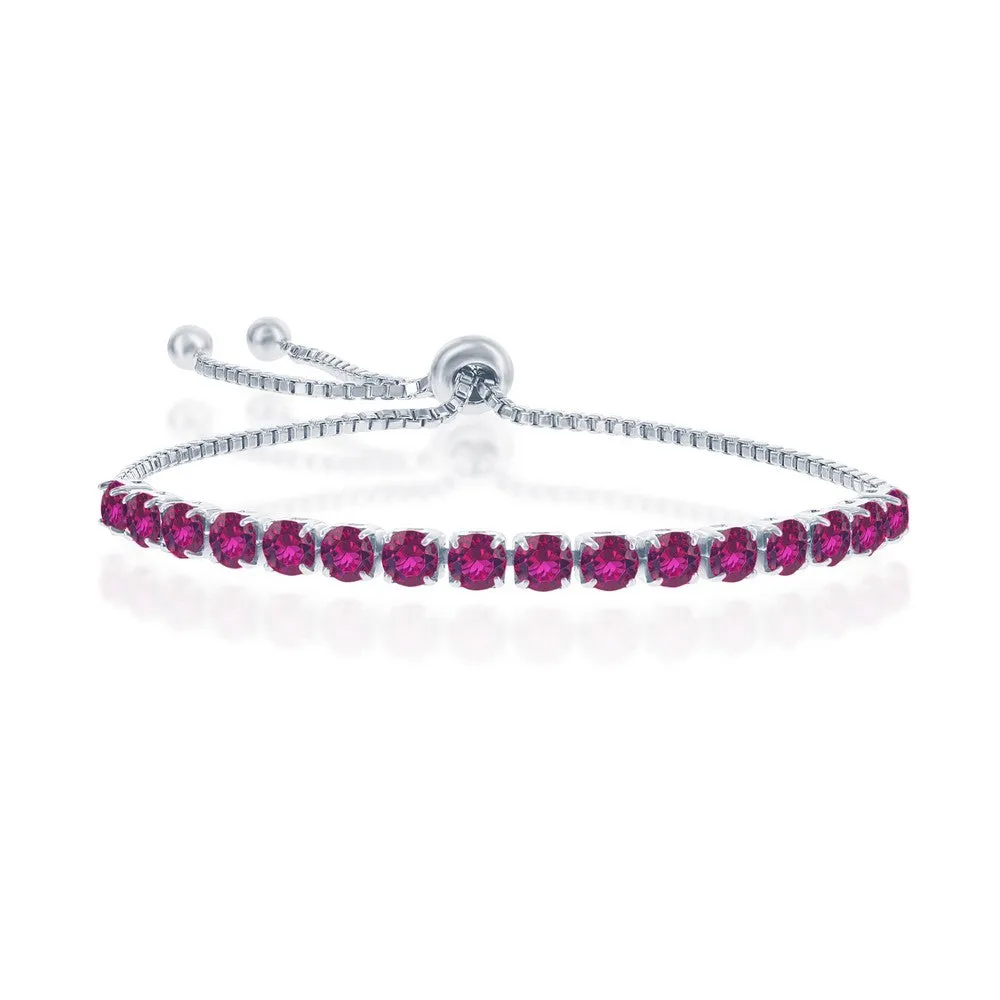 Ruby "July" Swarovski Element 4mm Bolo Bracelet