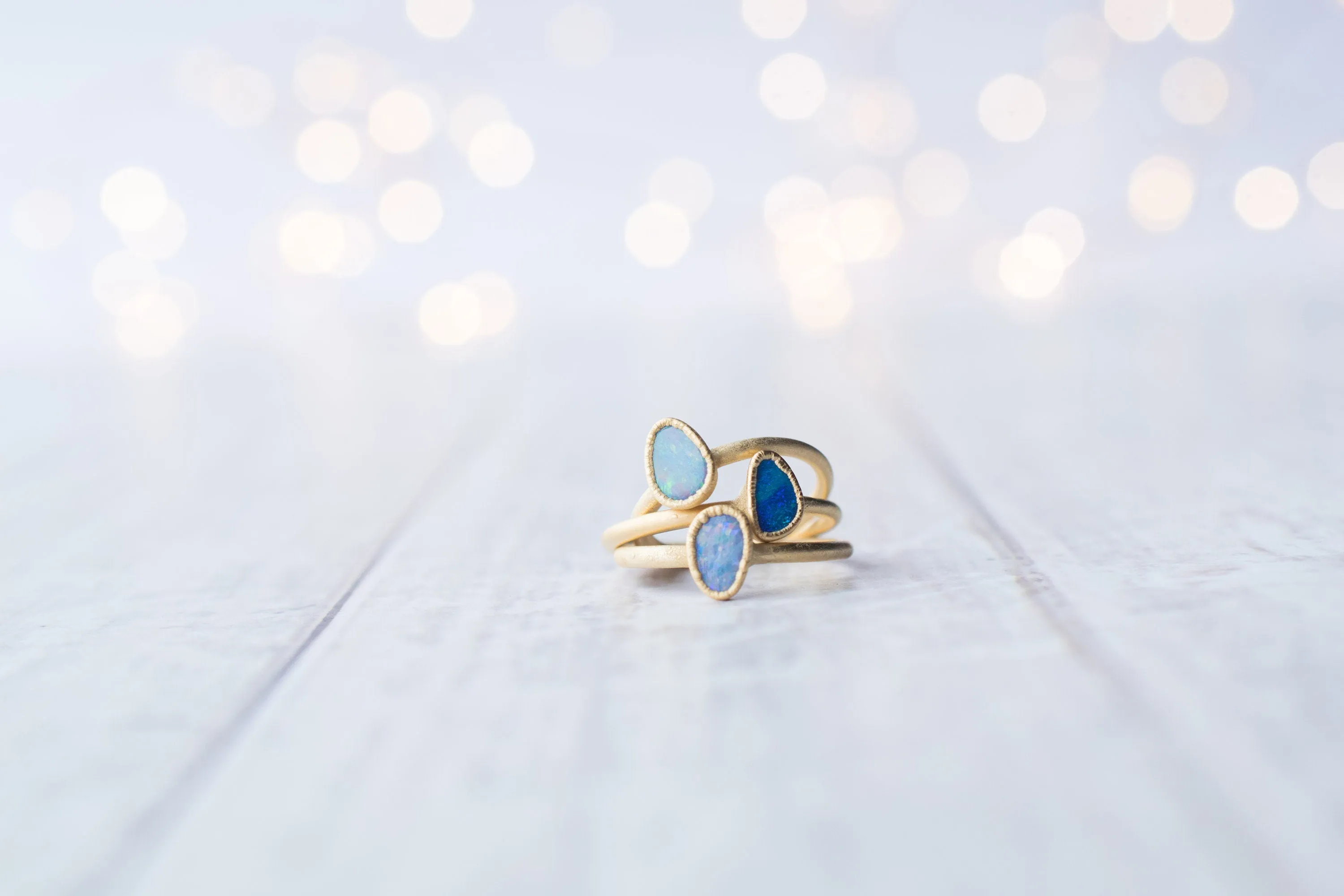 SALE Gold Opal ring | Stacking birthstone ring