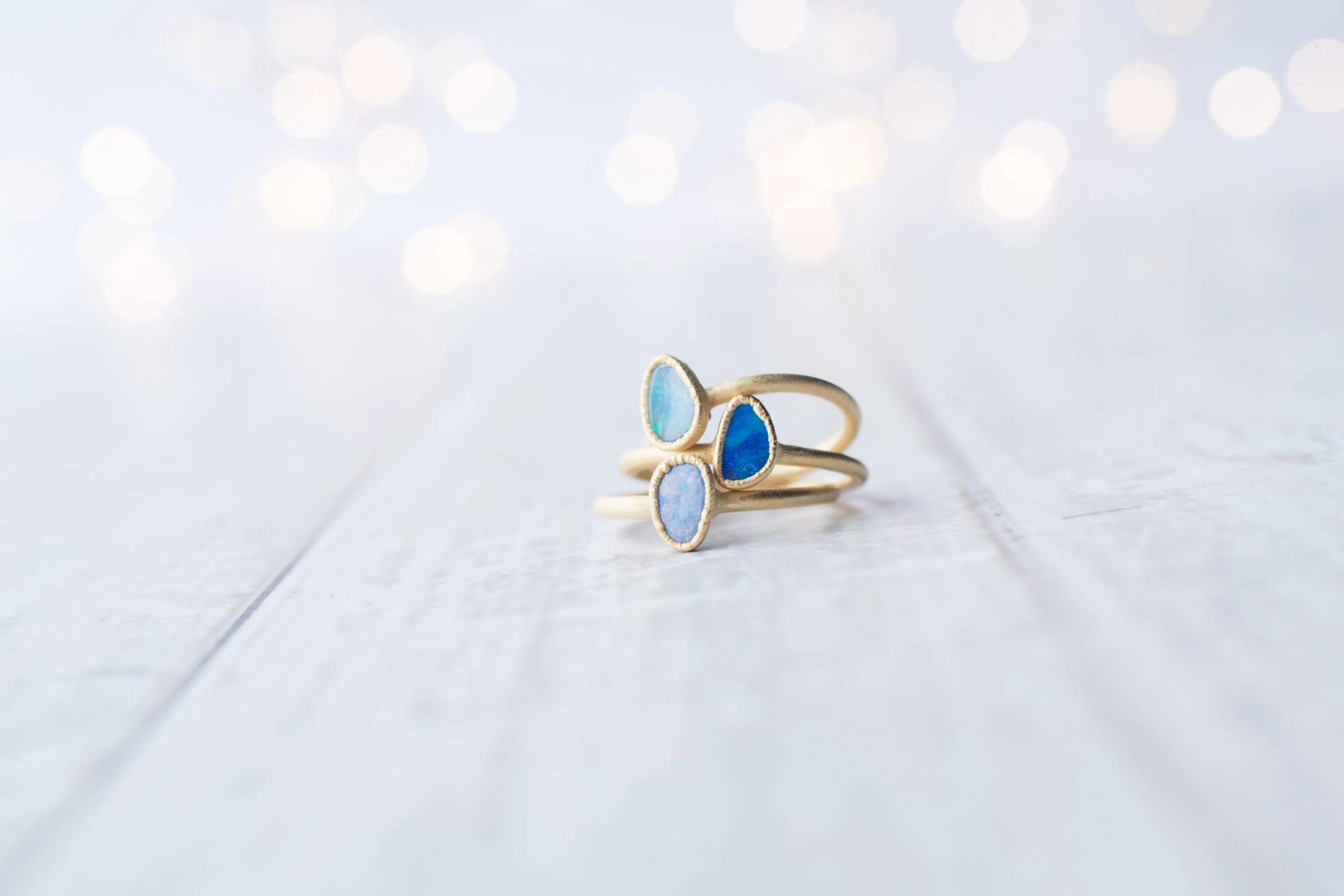 SALE Gold Opal ring | Stacking birthstone ring