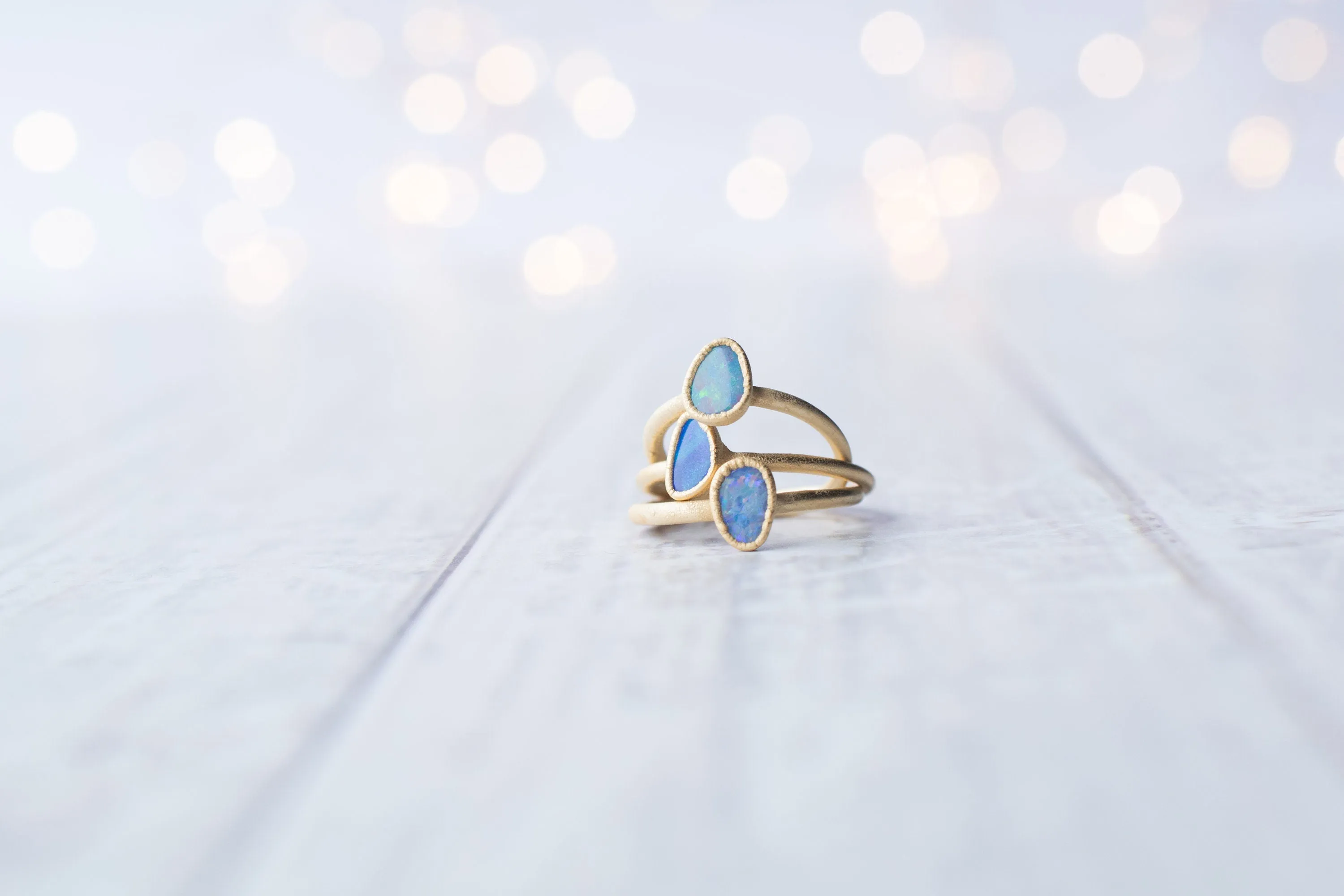 SALE Gold Opal ring | Stacking birthstone ring