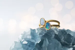 SALE Gold Opal ring | Stacking birthstone ring