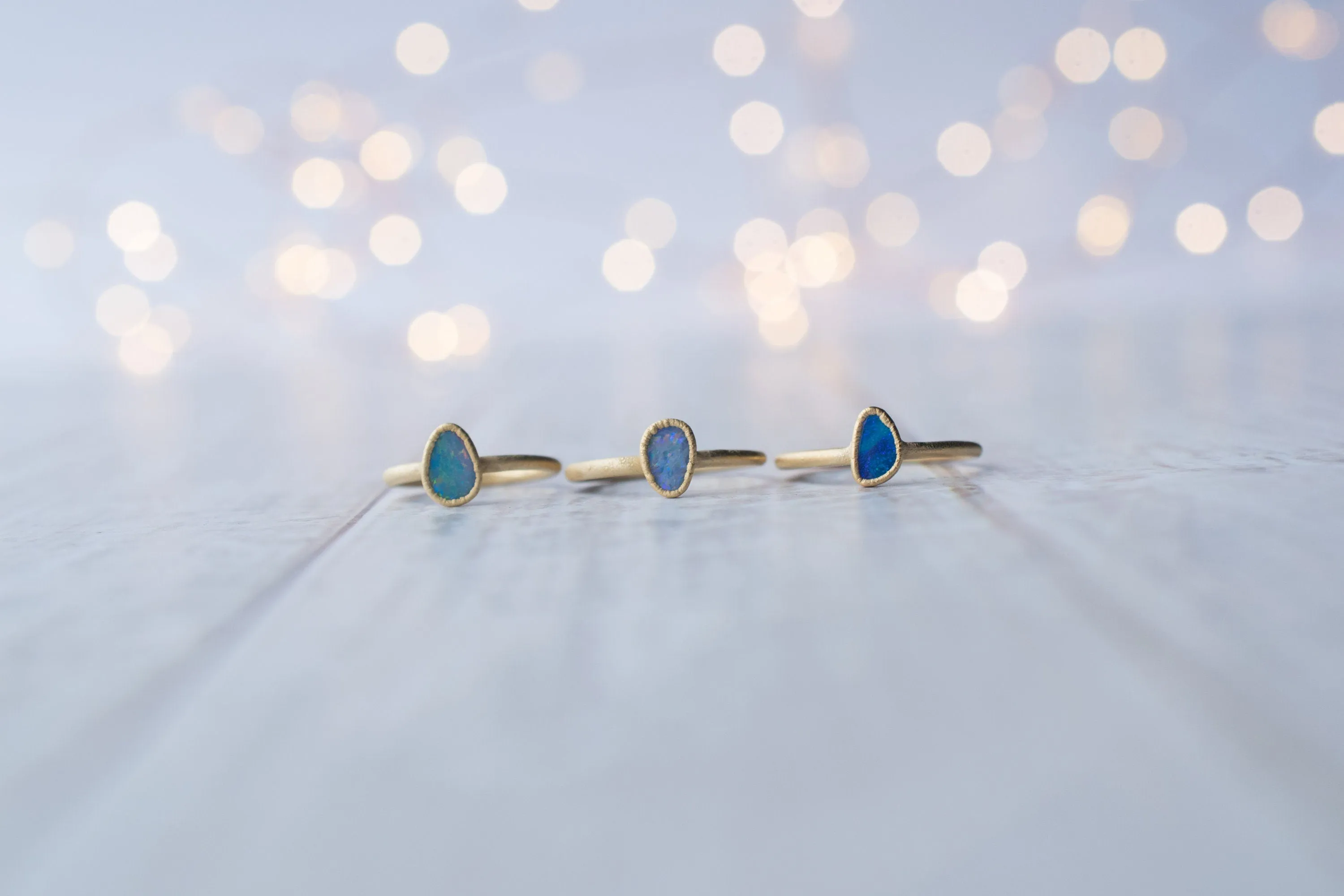 SALE Gold Opal ring | Stacking birthstone ring