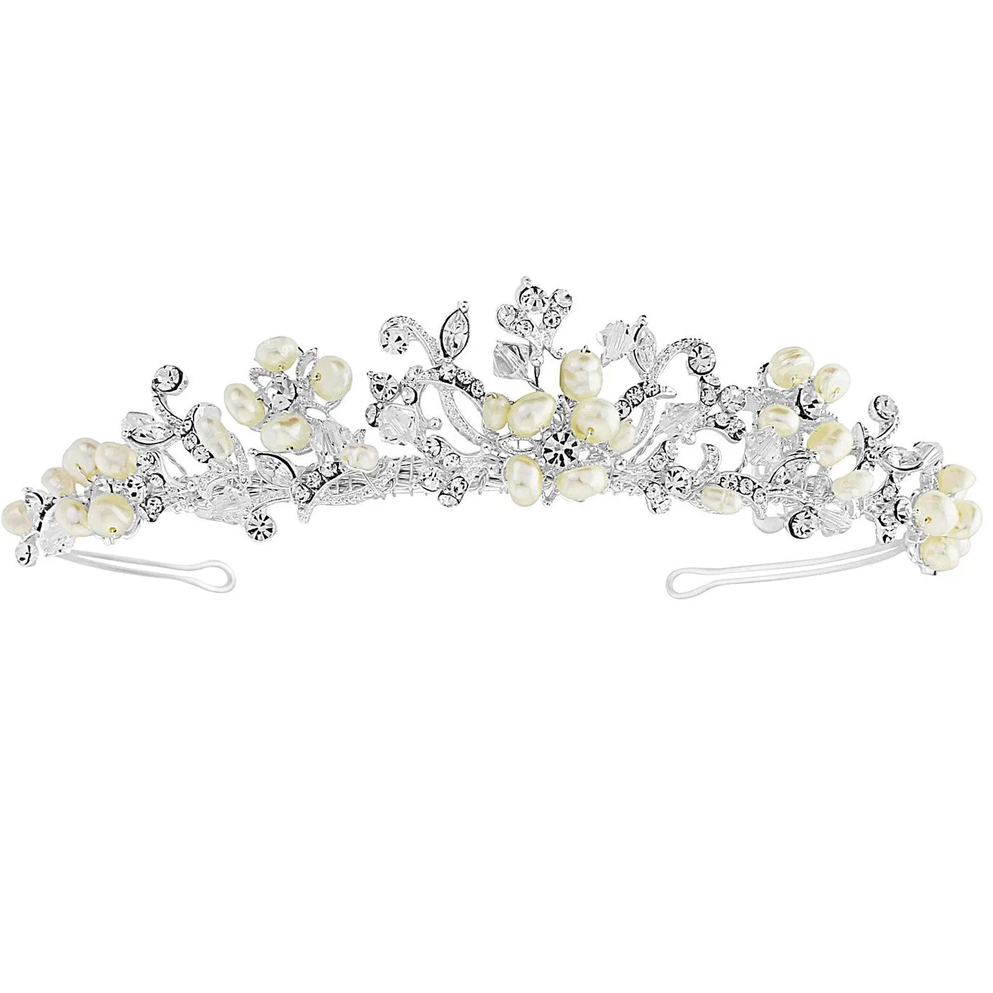 SassB Serena Crystal and Pearl Tiara