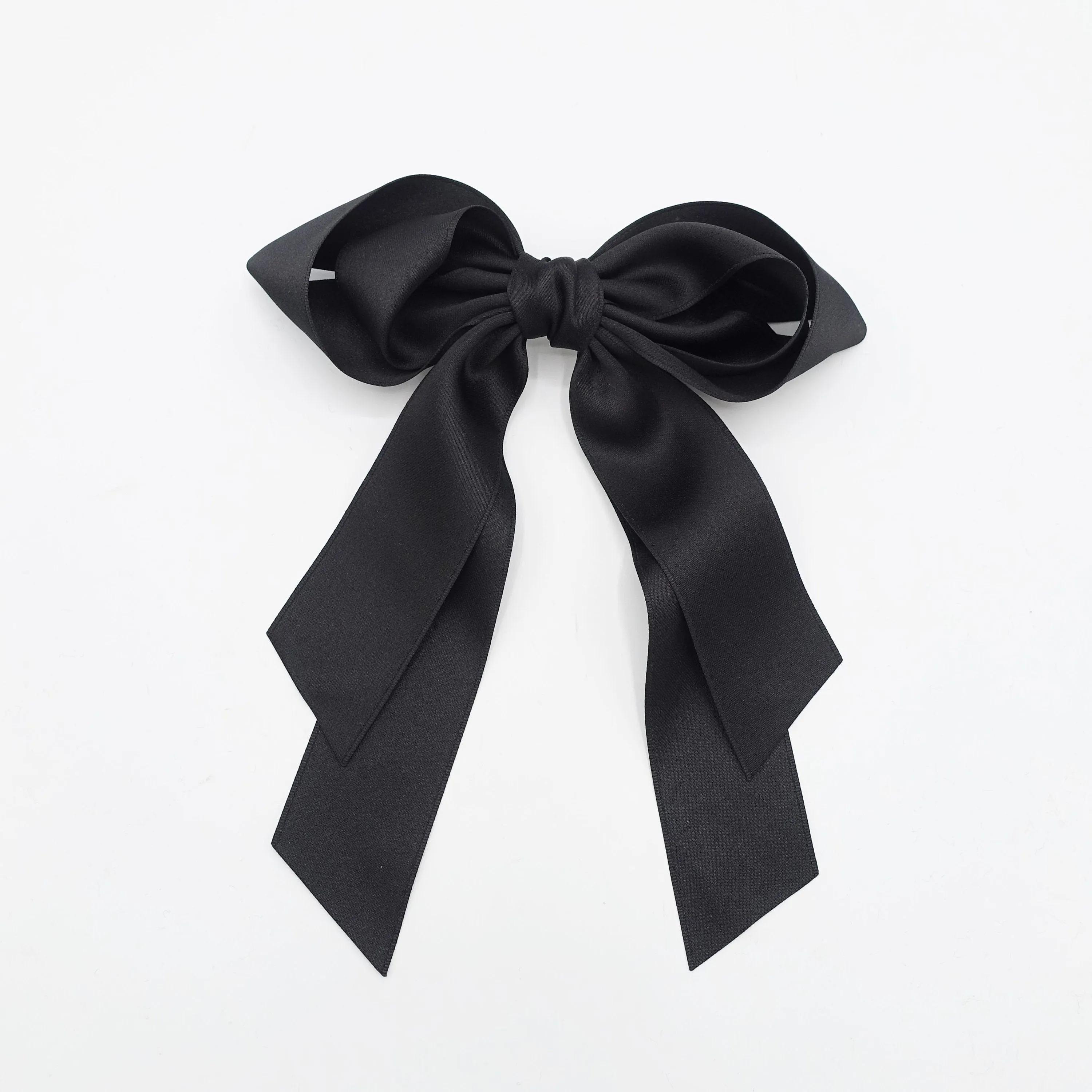 satin layered double tail hair bow