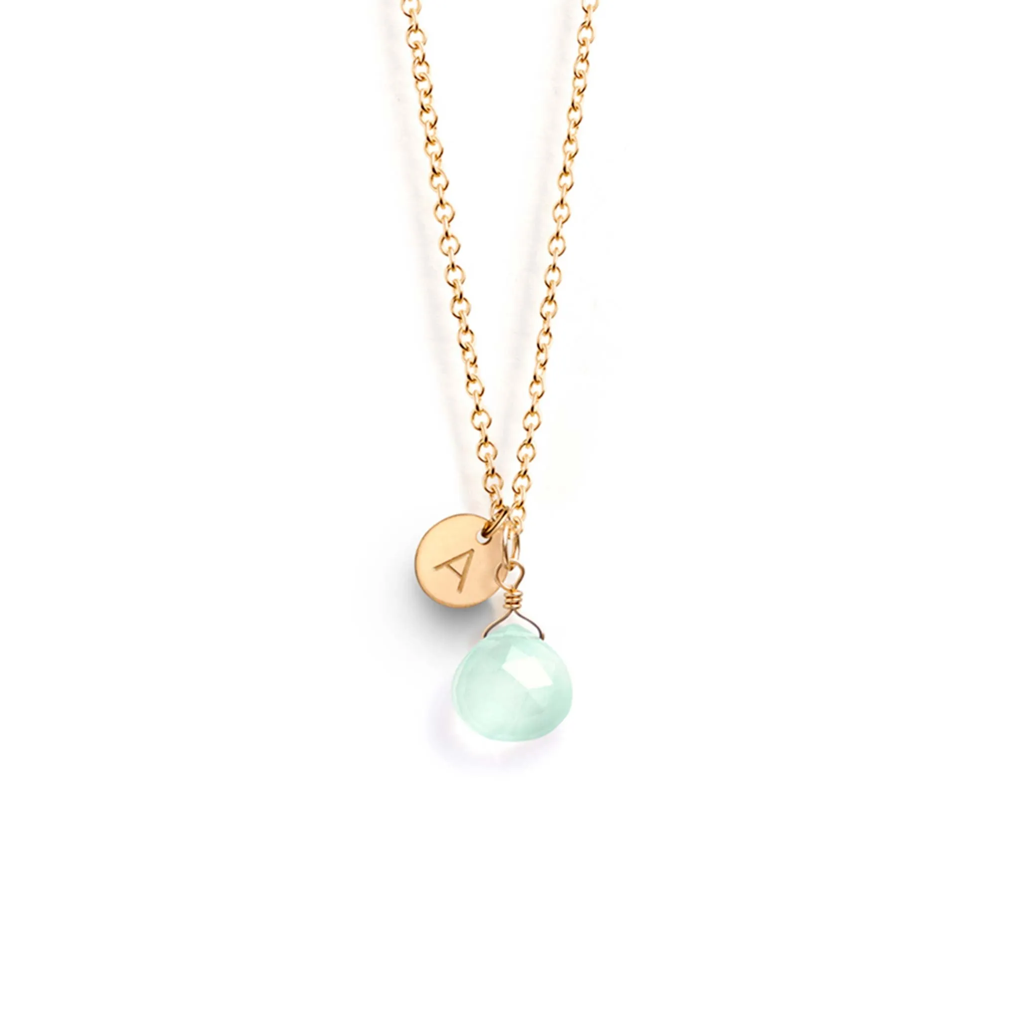 Sea Glass Chalcedony Pendant Necklace